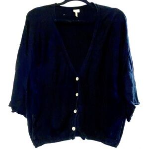 J. Jill Black 3/4 Sleeve Cardigan Size XS